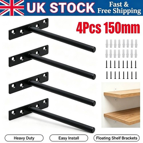 Pcs floating shelf - 4, brackets