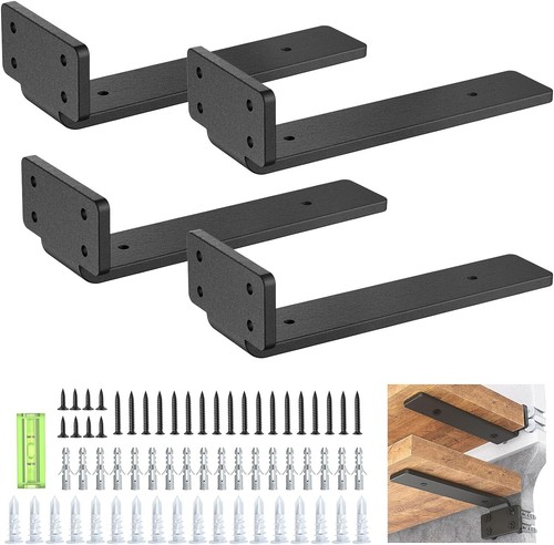 Black cast iron floating - cast, shelf
